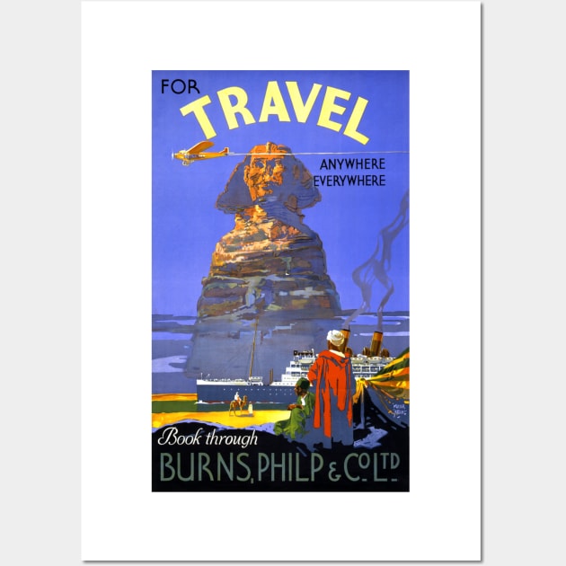 Vintage Travel Poster For Travel Anywhere everywhere Egypt Wall Art by vintagetreasure